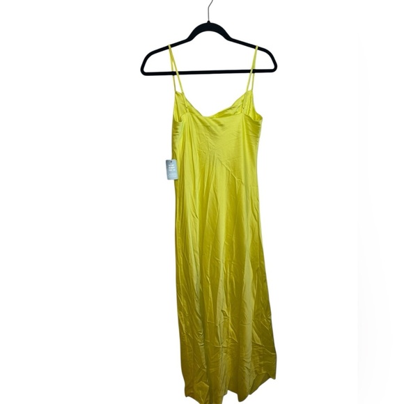 Nwt Express Lime Green Satin Drape Neck Slip Dress - Picture 3 of 6